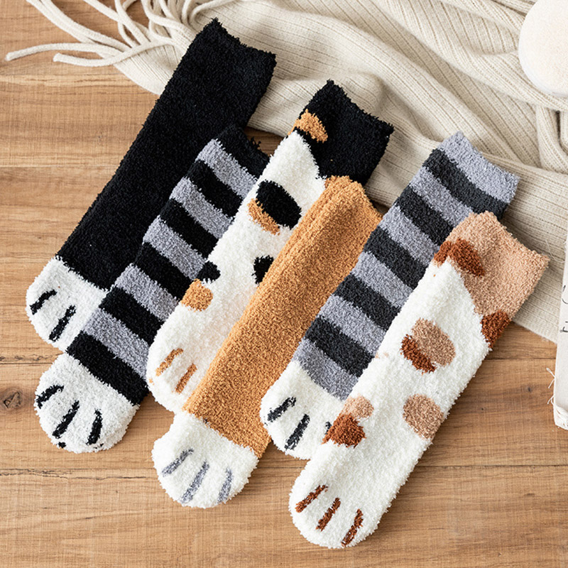 Winter Clothing Youtube - Winter Warme Pluizige Sokken Verdikte Leuke