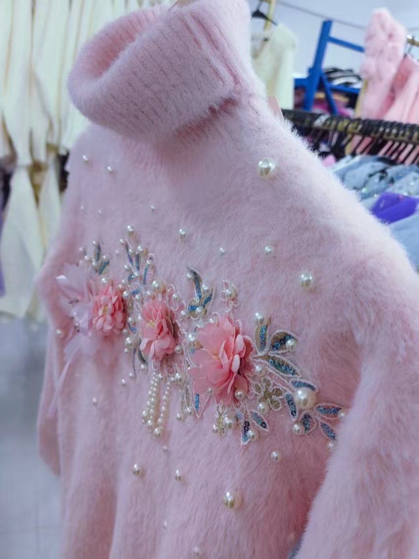 Winter Clothing Photo - Echte foto coltrui slim fit roze