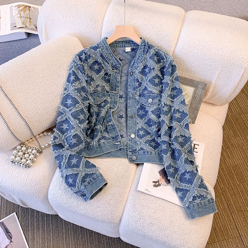 Winter Clothing Work - Jas Vrouwen Denim Jassen Ronde Hals
