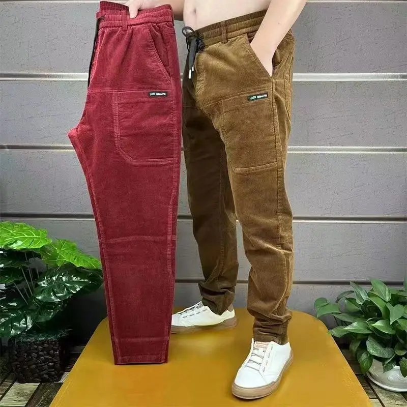 Winter Clothing Work - Corduroy cargobroek Heren Eenvoudig los Amerikaans