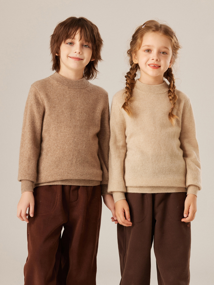 Winter Clothing Colors - Kinderkasjmier trui Mock Neck Pullover Basic