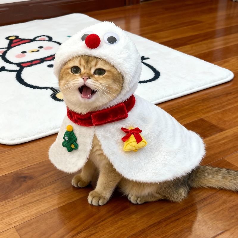 Winter Clothing Dress Up - Kat Kerstmantel Winter Huisdier Duivel Kat