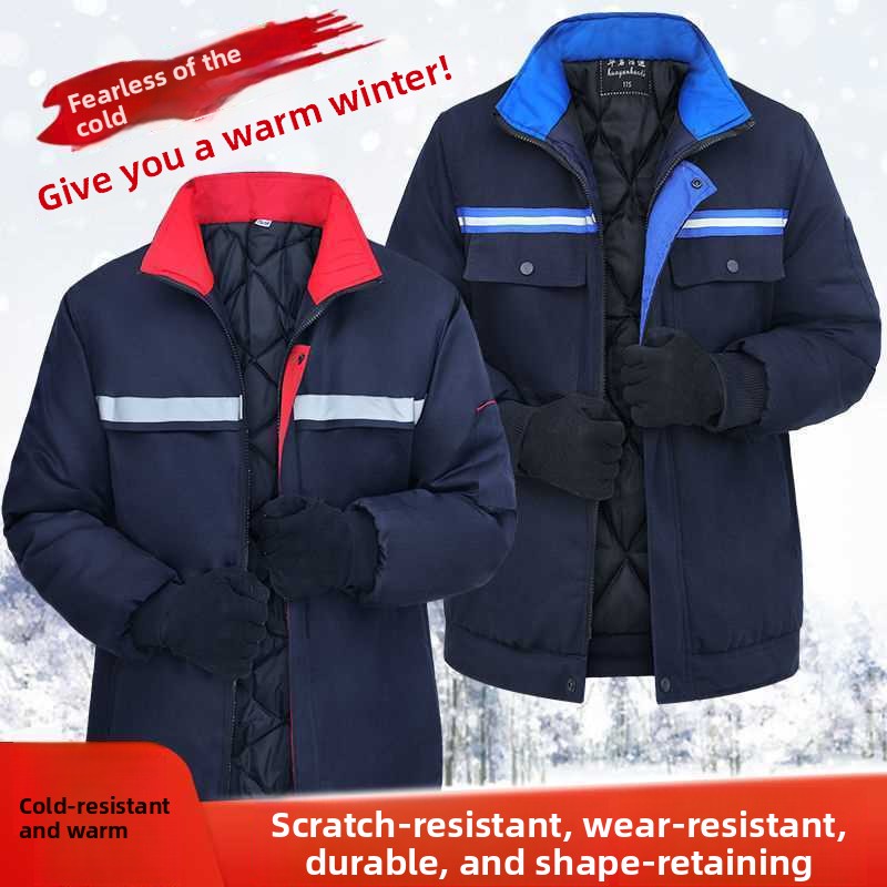 Winter Clothing Work - Verdikte winterwerkjas van katoen met reflecterende