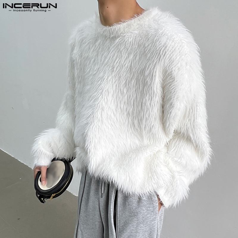 Winter Clothing Colors - 2023 Heren Pullovers Effen Kleur Pluche
