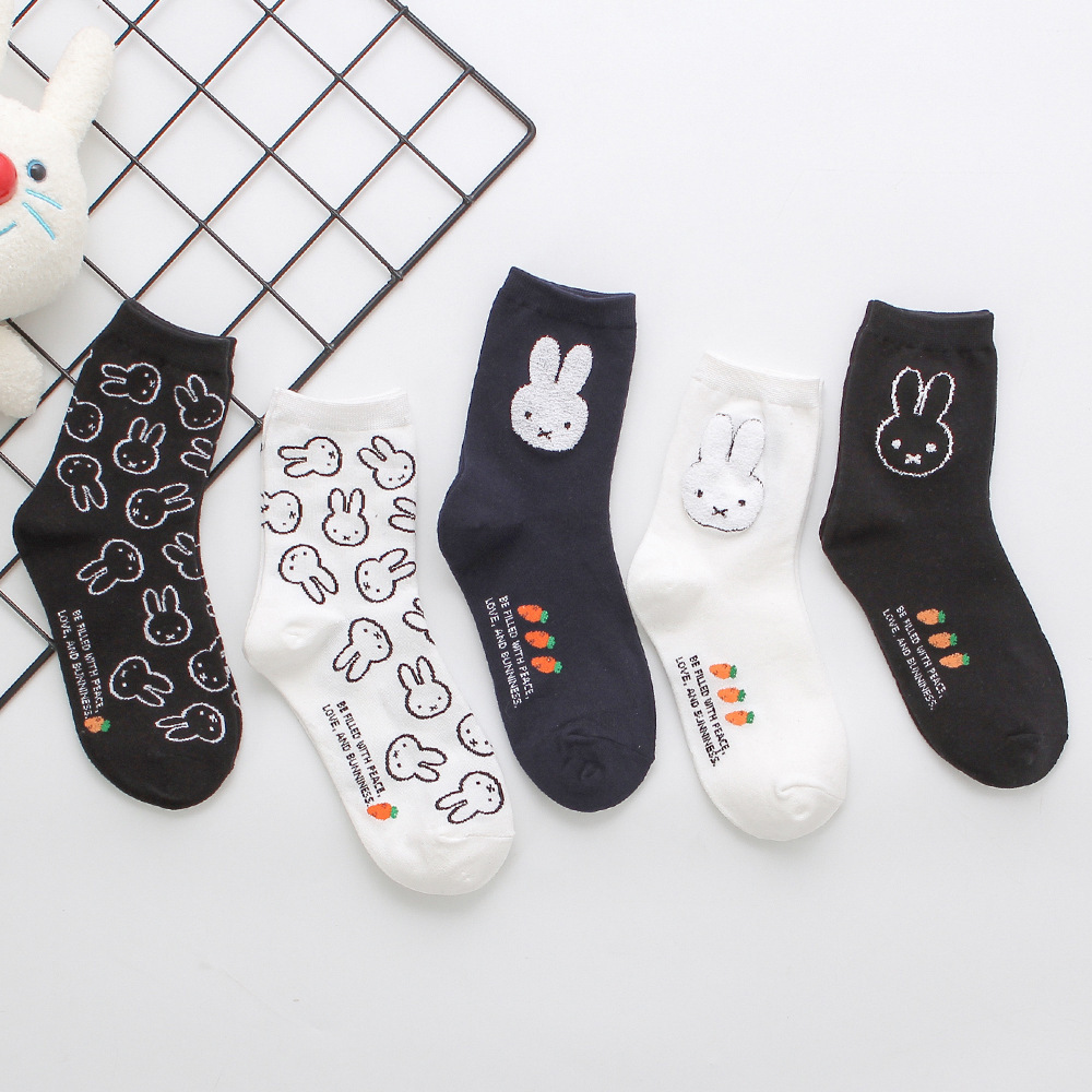 Winter Clothing Youtube - Nieuwe Miffy Casual Cartoon Damessokken Middenbuissteek