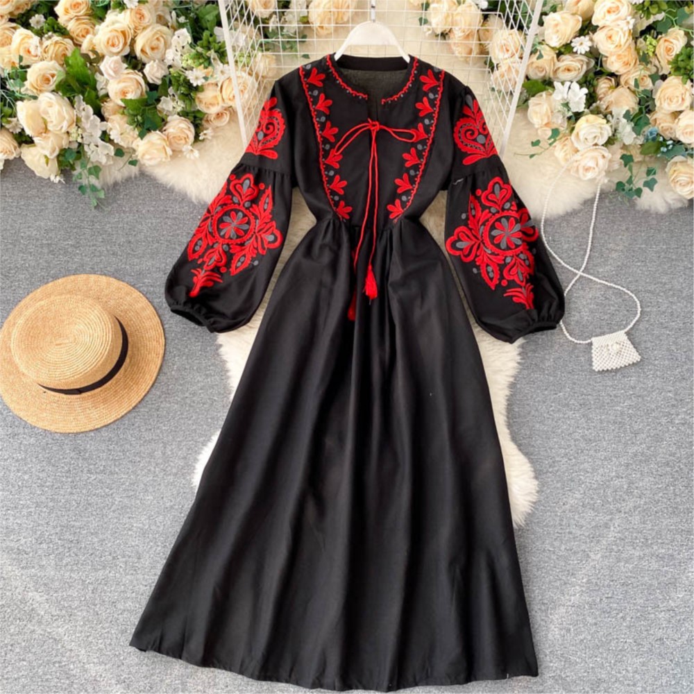 Losse jurk geborduurde bloemen - Winter Clothing Dress Up recensie en prijs