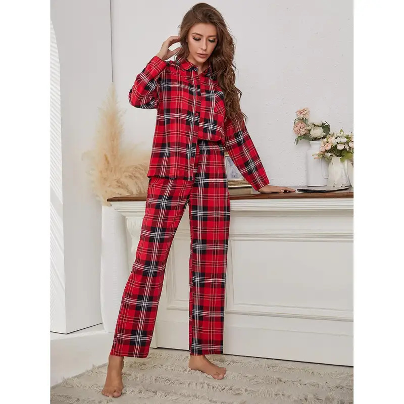 Rode geruite pyjama met lange  - Winter Clothing Youtube recensie en prijs