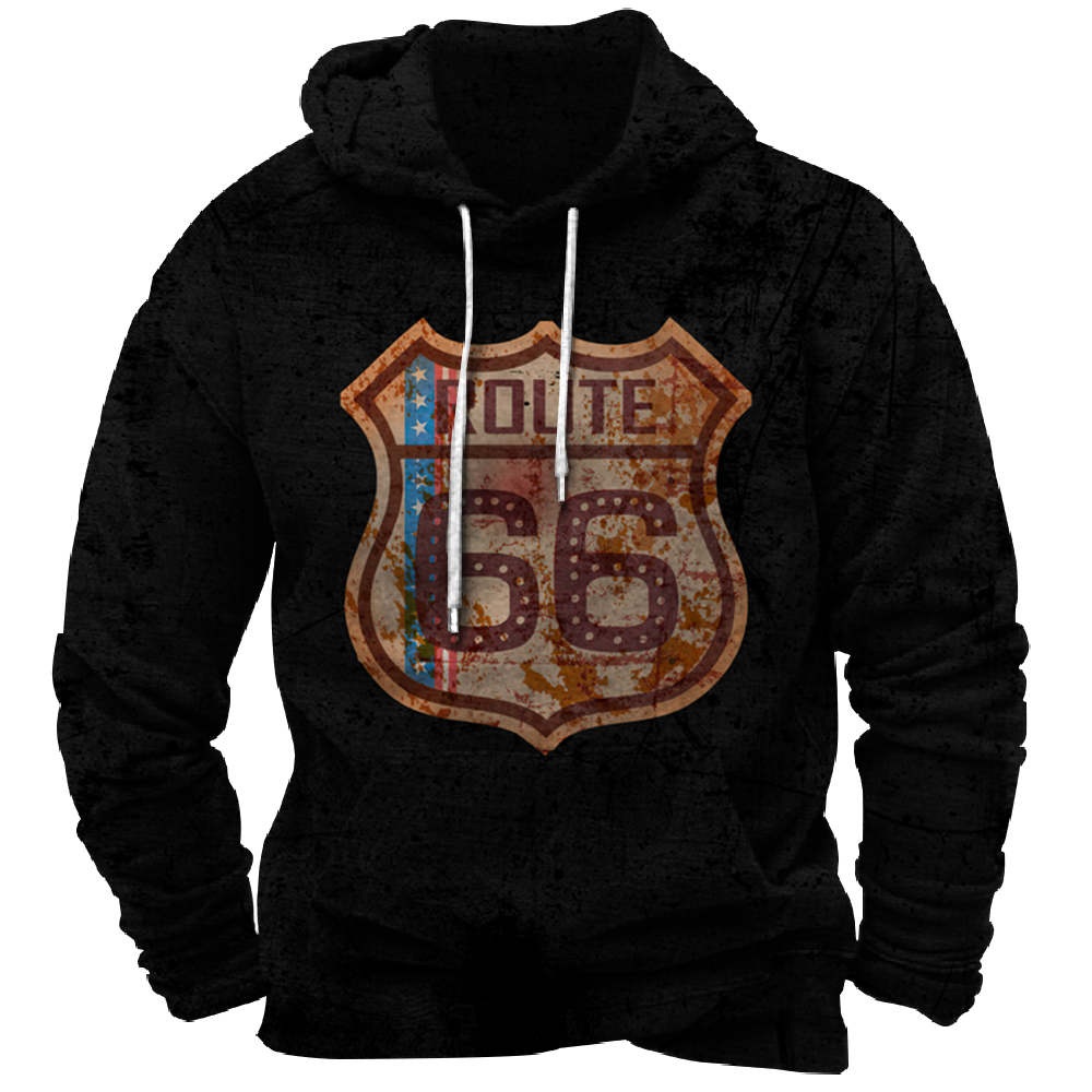 Vintage Hoodie Route 66 3d Pri - Winter Clothing Wholesale recensie en prijs